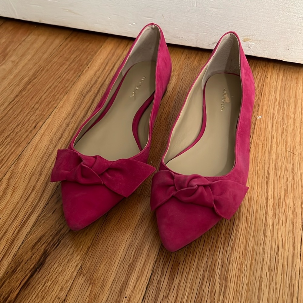 Pink Ann Taylor Bow Flats